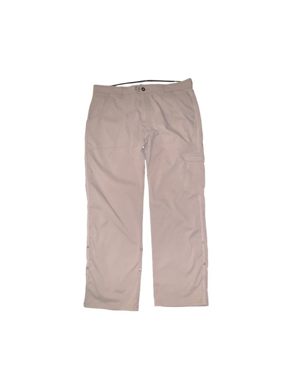 Prana Stretch Zion Cargo Belted Pants Mens 36x29 Beige Straight Hiking Outdoor